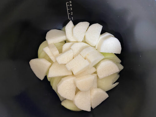 ホットクックレシピ「長芋と豚肉の甘辛煮」の調理画像