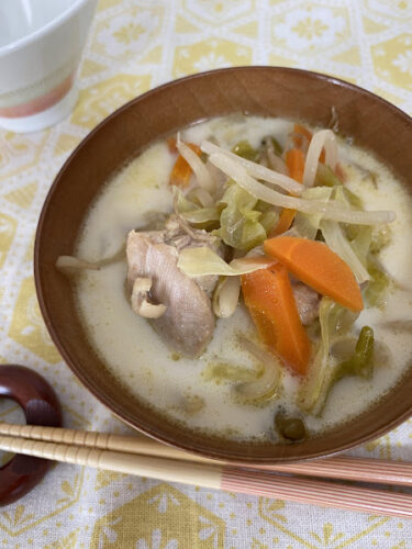 ホットクックレシピ「ちゃんぽん風スープ」の完成画像