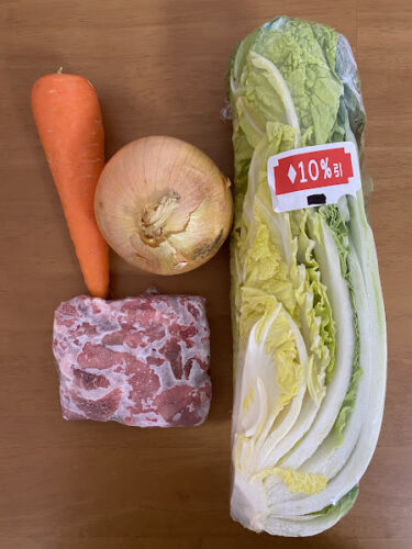 ホットクック「豚肉の八宝菜」レシピの材料画像