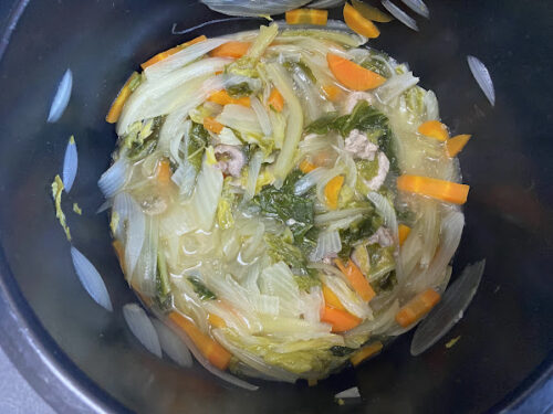 ホットクック「豚肉の八宝菜」レシピの調理画像