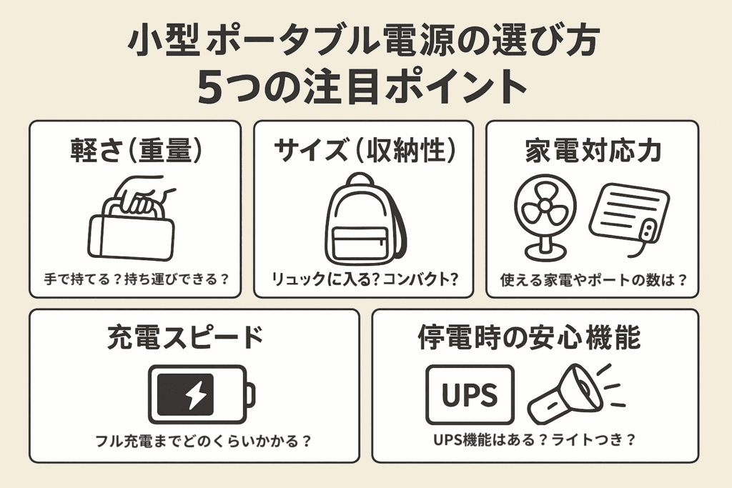 小型ポータブル電源の選び方